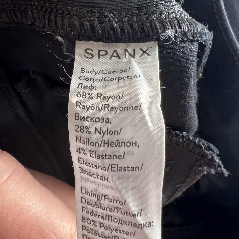 Spanx Pants Womens Medium Tall Black High Rise Skinny Leg Stretch Ponte Pull On - Picture 5 of 11